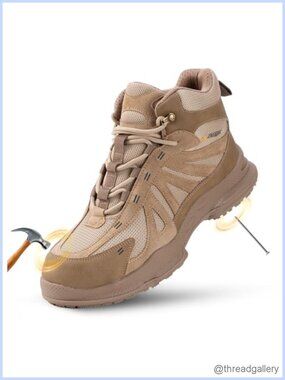 Steel Toe Work Boots Oil Slip Resistant Breathable Safety Shoes Ankle